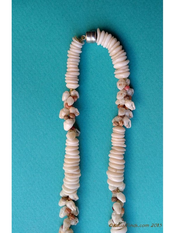 Dazzling Puka Ni`ihau Shell Lei